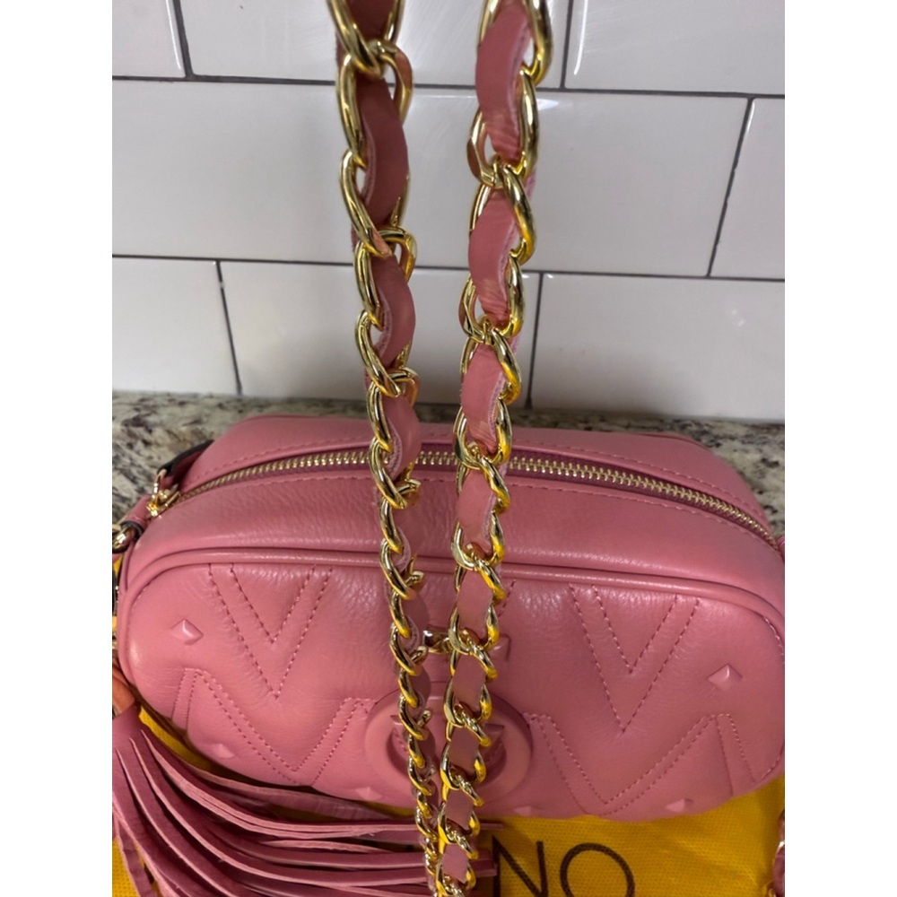 Women's Mario Valentino Pink Leather Crossbody Bag - Picture 6 of 8